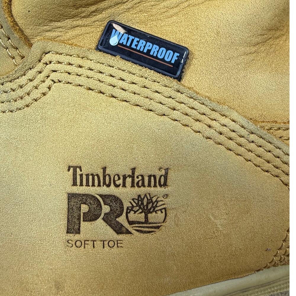Timberland Pro Men's Tan 10M Waterproof Soft Toe Direct Attach 6 Inch Work Boots - Picture 2 of 13